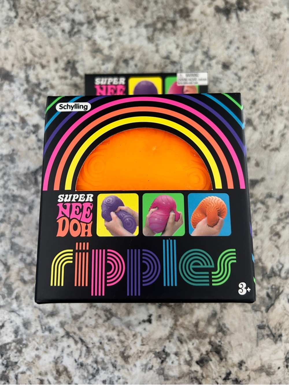 Super NeeDoh Ripples Schylling Needoh Orange Squishy Toy Fidget Ball - Picture 2 of 6